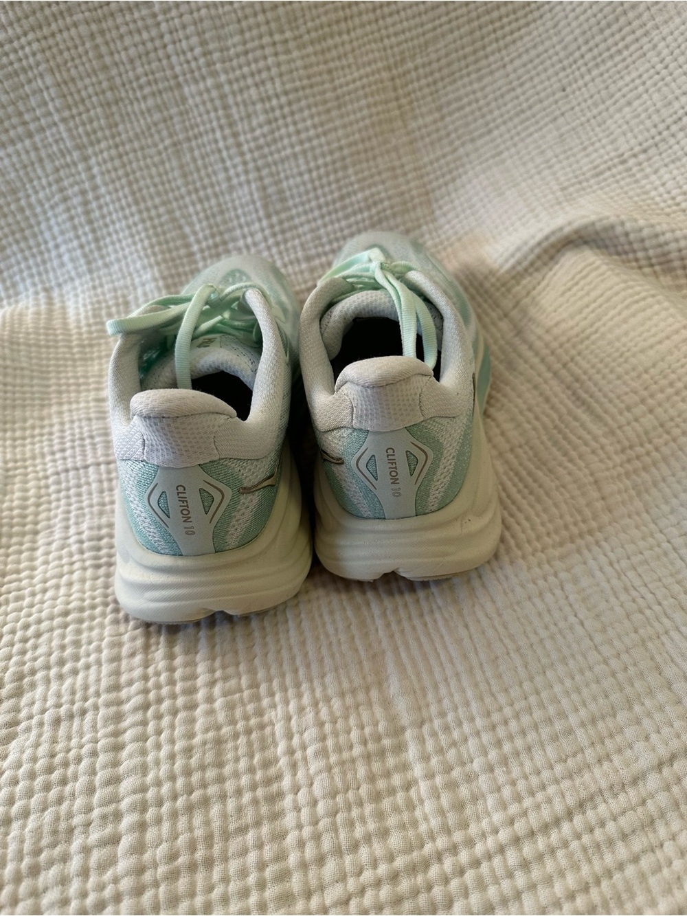 Hoka Women's Light Mint and White Running Shoes - Picture 3 of 5